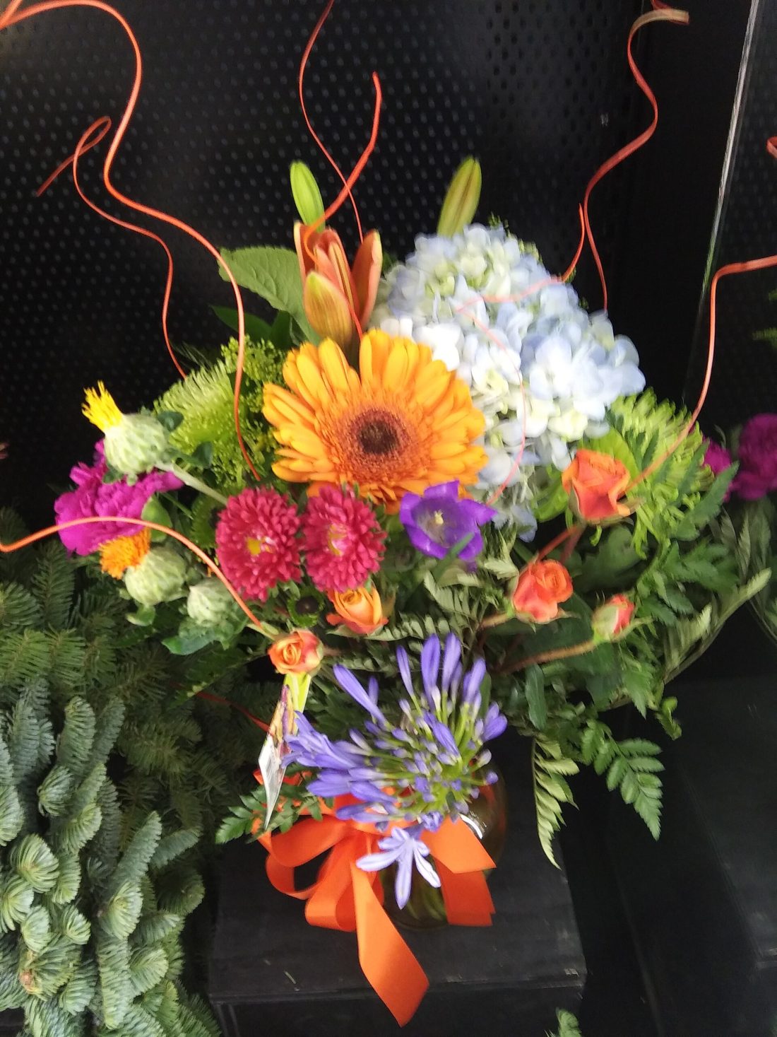A colorful mixed spring flower bouquet